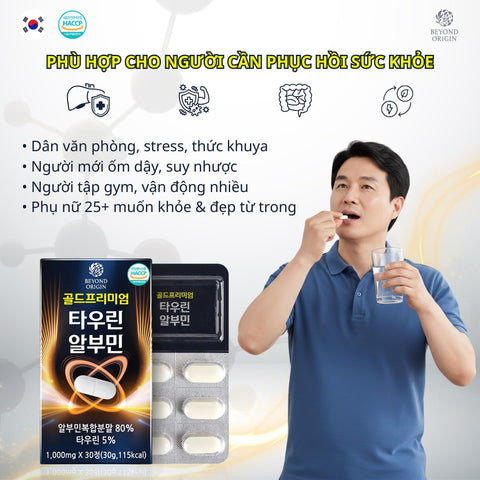 [Beyond Origin] Viên Uống Phục Hồi Sức Khỏe Toàn Diện Gold Premium Taurine Albumin