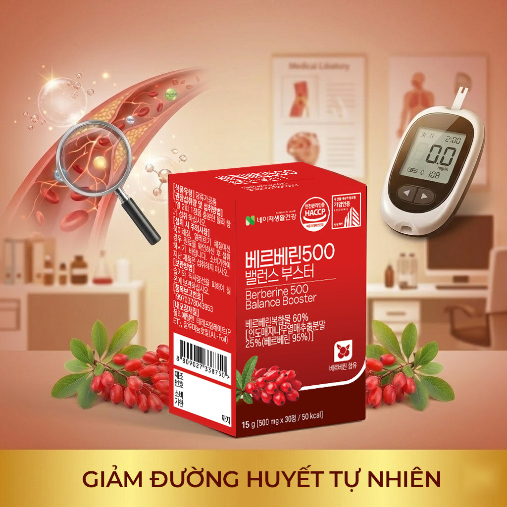 [Nature Life Health] Viên Uống Cân Bằng Đường Huyết Berberine 500