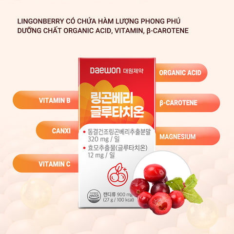 [Daewon] Viên Uống Trắng Da Tinh Chất Quả Mọng Lingonberry Glutathione