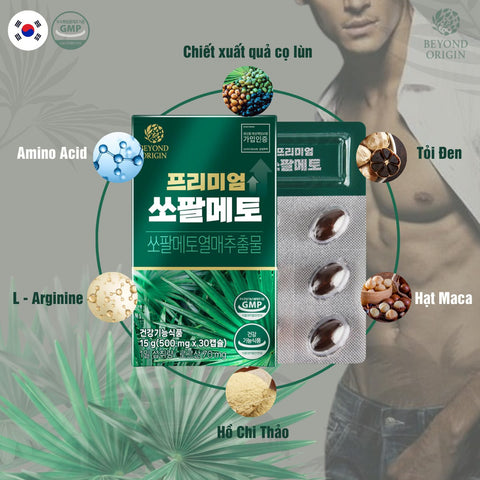 [Beyond Origin] Viên Uống Bổ Sung Sinh Lý Nam Giới Palmetto Octacosanol 30 Viên