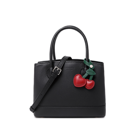 [Valenpolo] Cowhide handbag decorated with cherry shapes